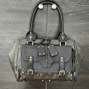 High Fashion Grey Patent Leather Bag
